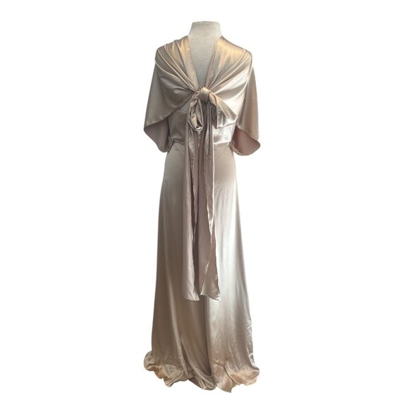 Revelry Devan Convertible Satin Maxi Dress – Gold Champagne – Size 10 Tall – Bri - Picture 4 of 13
